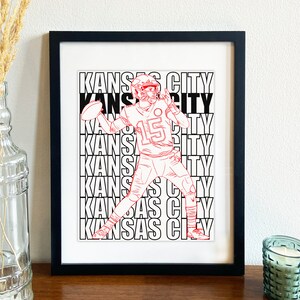 Chiefs Decor, Kansas City Chiefs Decor, Chiefs Print, Kansas City Art, Kansas City Art Print, Kansas City Wall Art, Kansas City Football, KC