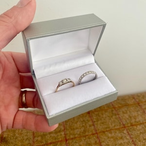 Silver Double Ring Box for wedding rings. Jewellery box for cufflinks