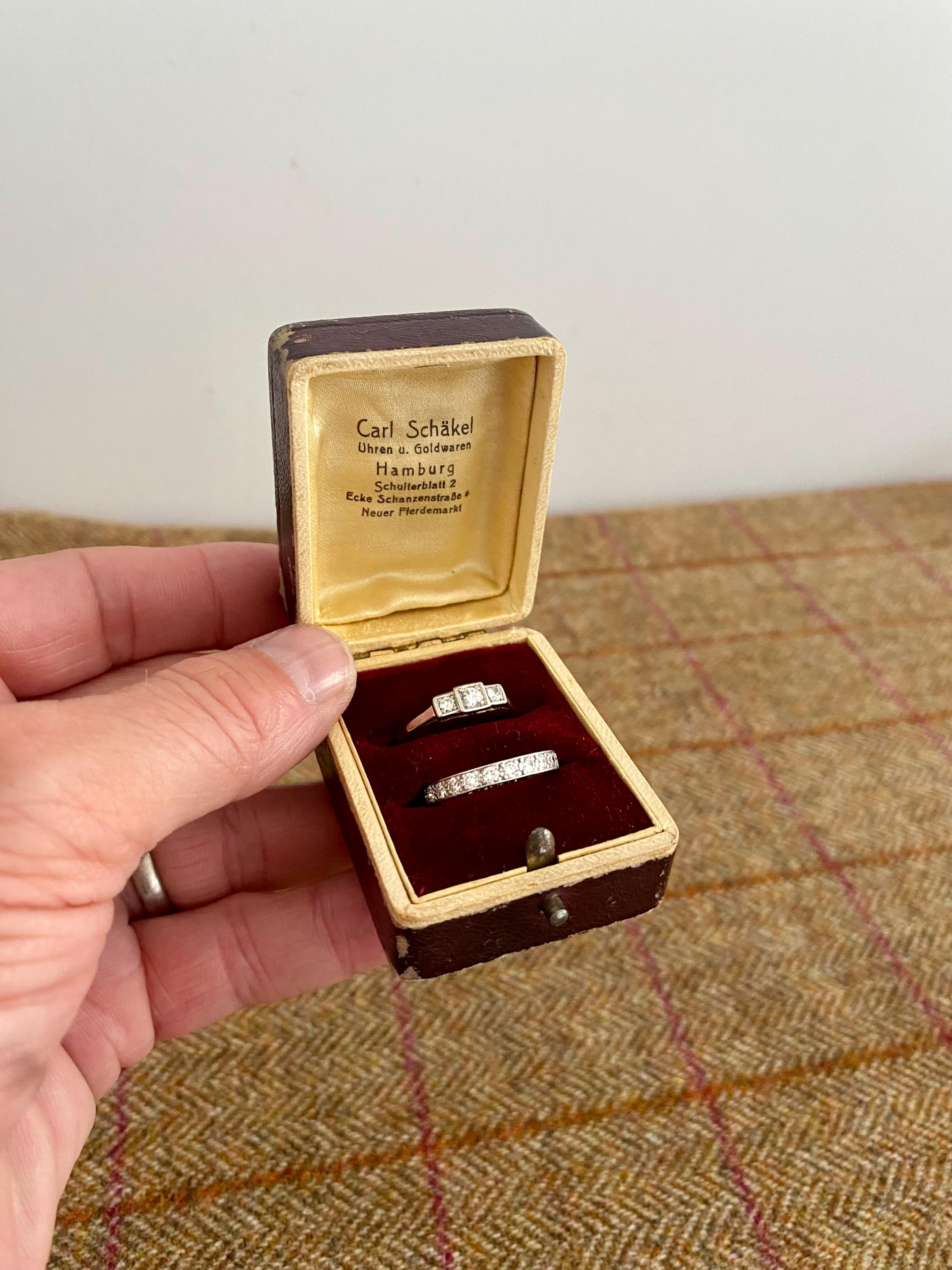 アンティーク雑貨 US Vintage ring box 2 Wonderful Vintage Double Ring Box. Antique Jewelry Box for