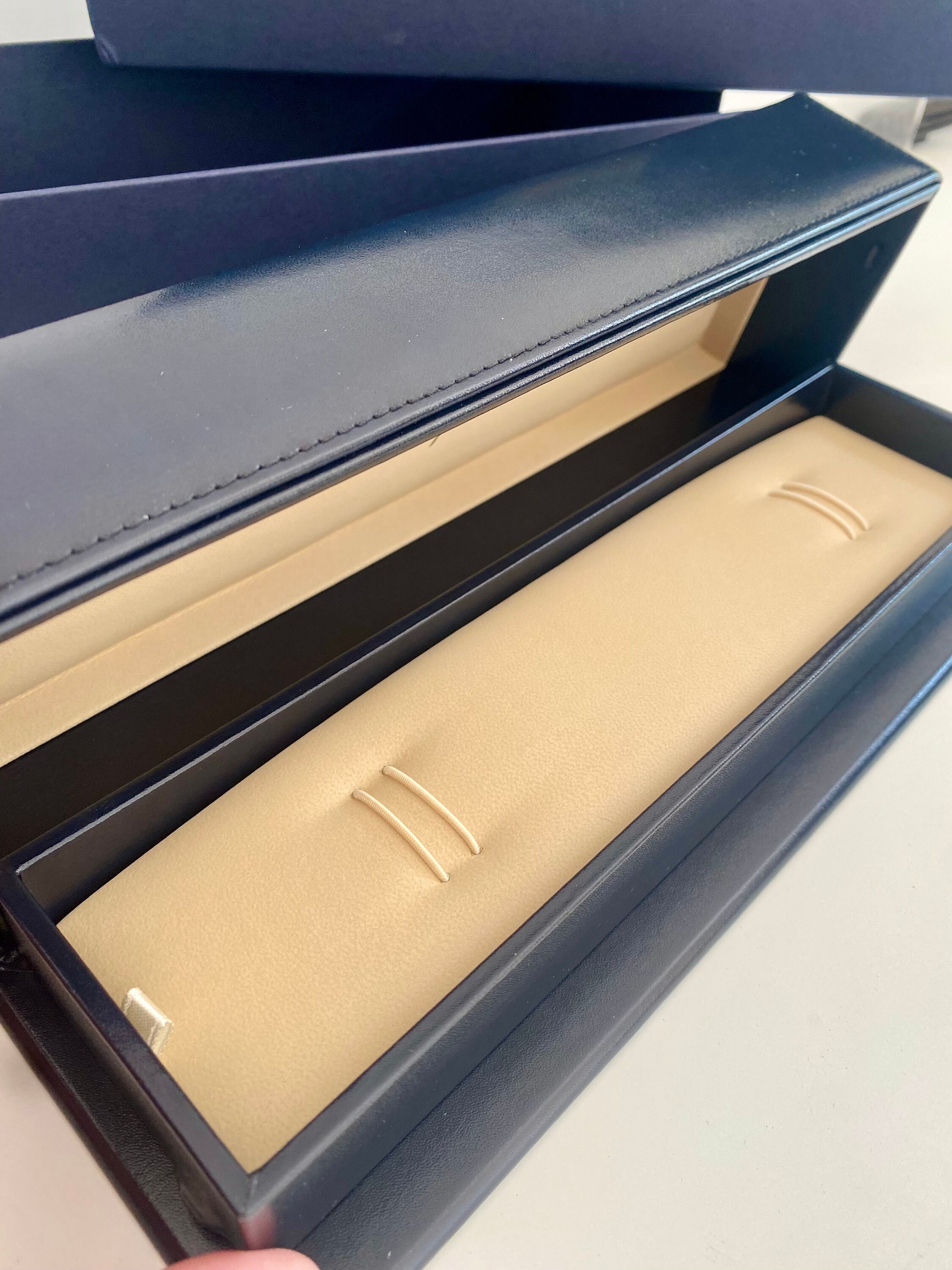 Chopard Glasses Case Hard Case Blue Leather Magnetic Full