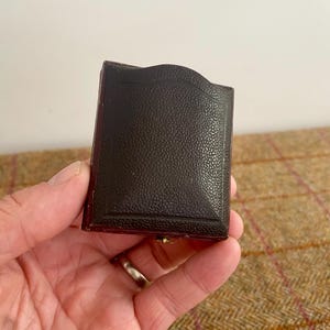 Vintage Leather Jewelry Box to display Drop earrings. Victorian Antique Jewellery Box.