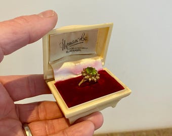 Vintage ring Box. Celluloid Antique Ring Box. Vintage Jewellery Box.