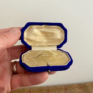 Beautiful Velvet Antique Jewelry Box. Unusually shaped Vintage Jewellery Box. Antique Brooch Box