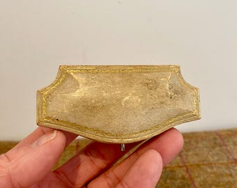 Unusually shaped Antique Jewellery Box. Vintage Jewelry Box for a brooch. Art Deco Leather Jewellers Brooch Box