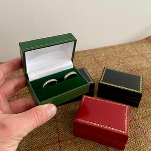 Double Ring Box for wedding rings. Leatherette Jewellery box for cufflinks
