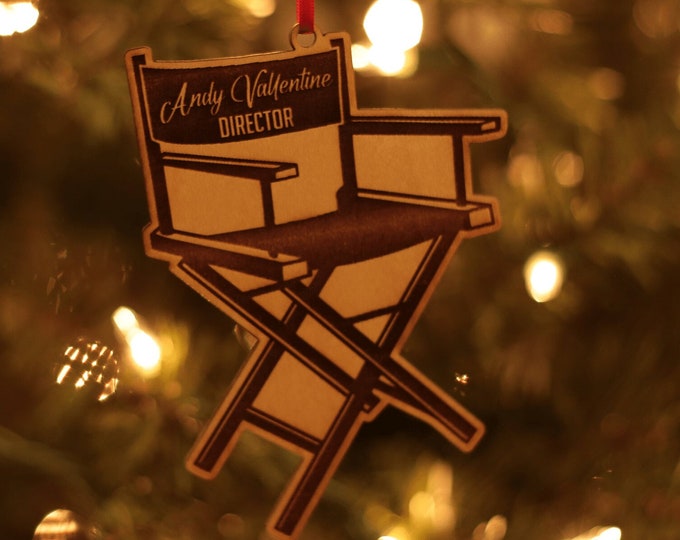 Personalized Movie Director's Chair Christmas Ornament Your Name, Position Or Company Great Idea for Wrap Gift