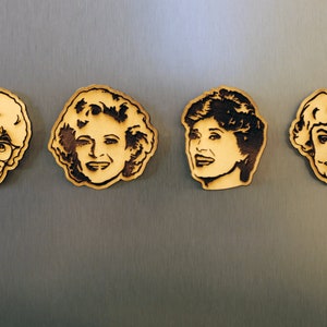The Golden Girls Refrigerator Magnets - Character Heads Rose, Blanche, Sophia, And Dorothy - Perfect for Classic TV Lovers!