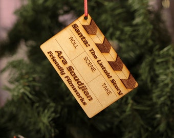 Personalized Movie Slate Christmas Ornament Your Name, Position, and Production Great Idea for Wrap Gift