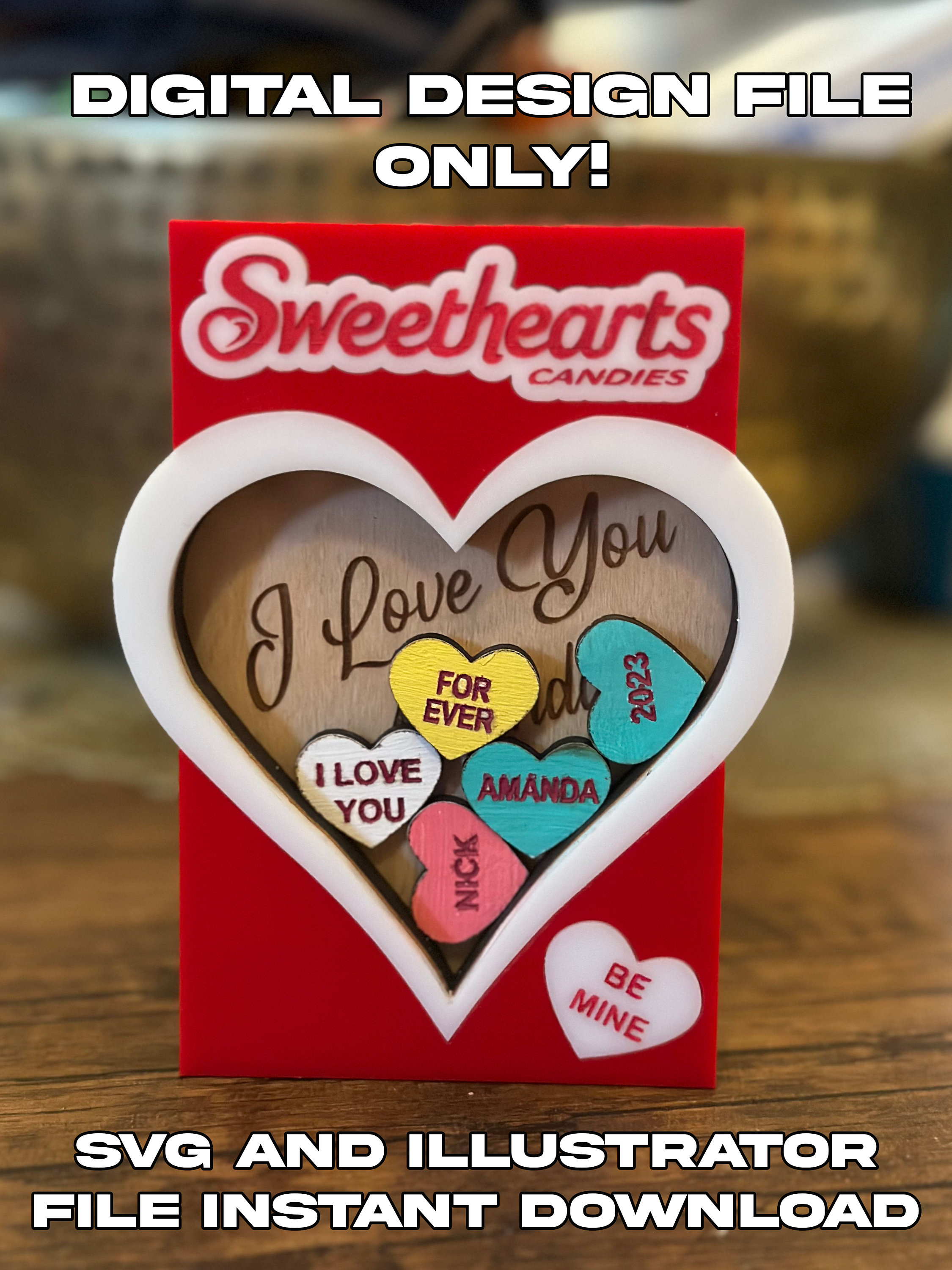Conversation Heart Gift Boxes Fits Candy, Cookies, Favors and