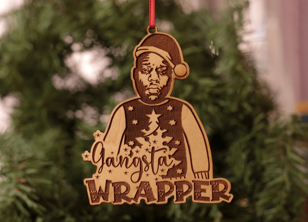 The Notorious BIG Biggie Christmas Ornament Gangsta Wrapper in a Santa