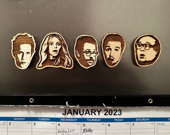 It’s Always Sunny in Philadelphia Refrigerator Magnets Heads from the Gang Dennis, Mac, Charlie, Dennis, Dee, and Frank