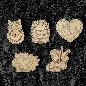 Ensemble d'aimants en bois Frankenstein Young : oeuvres d'art cinématographiques gravées au laser