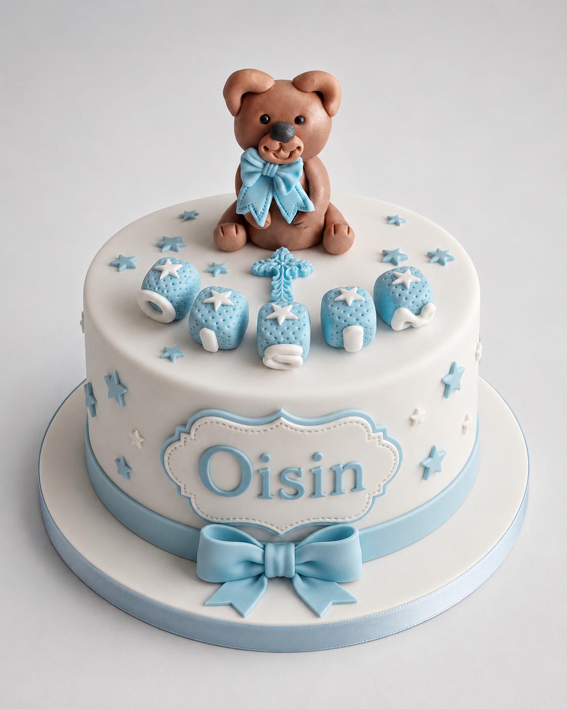 Edible Teddy Bear Cake Topper – Fondant Baby Shower, First Birthday ...
