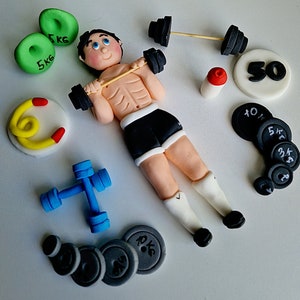 Topper comestible de gâteau de gymnastique, décoration de glaçage de figurine de fondant