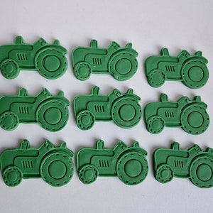 12 Tractor edible cupcake toppers,party icing fondant decorations