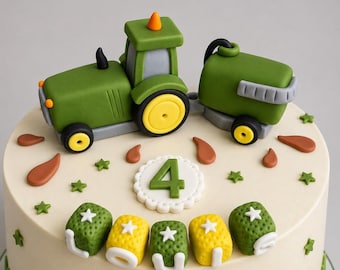 Essbarer Traktor Cake Topper, Kuchendekoration, Kuchendekoration