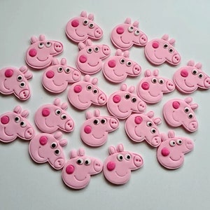 12 topper per cupcake commestibili di Peppa Pig, decorazioni di compleanno in pasta di zucchero