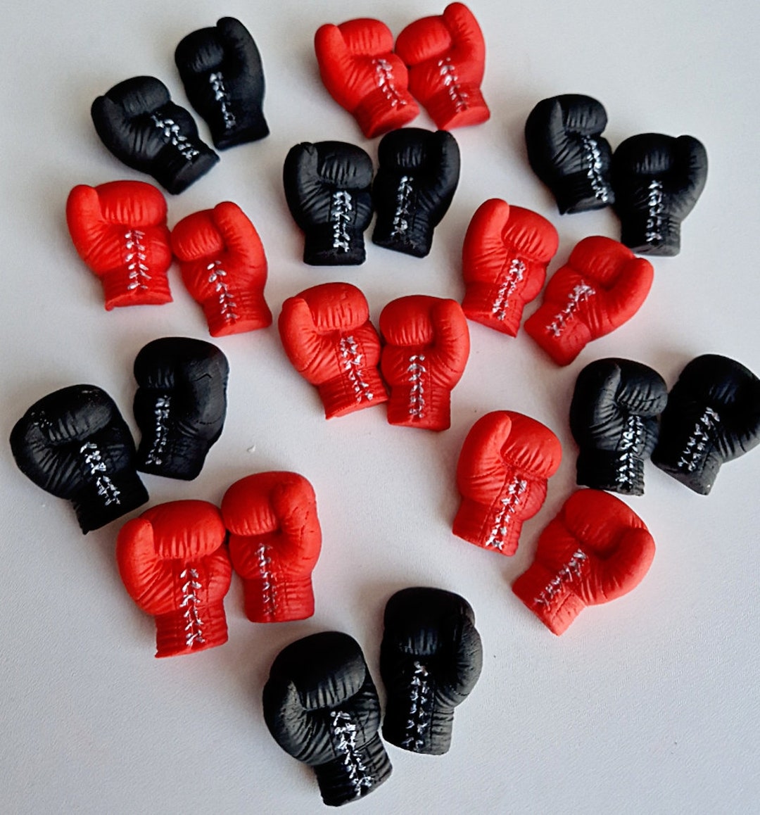 12 Edible Boxing Gloves Cake/cupcakes Toppers,handmade Fondant