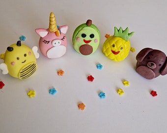 Edible squishmallows cake toppers,fondant party decorations