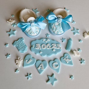 Edible baby booties/shoes cake topper,fondant icing decorations