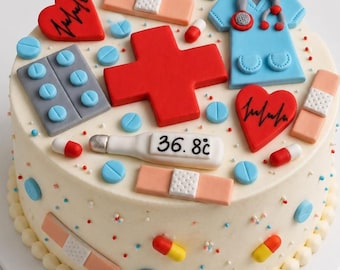 Edible Medical Cake Toppers – Doctor & Nurse Cupcake Decorations | Hospital Party Décor (20 Pieces)