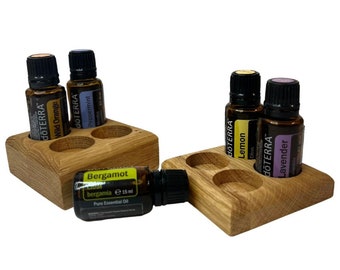 Stand for 4 pcs of dōTERRA 15ml, 2 row, Essential Oil Storage Stand, Oak Tray, Essential Oil Gift, Wooden Tray for Doterra, Oil Holder