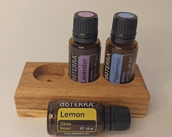 Stand for dōTERRA 15ml (3 pcs), Essential Oil Storage Stand, Oak Tray, Essential Oil Gift, Wooden Tray for Doterra, Aroma Therapy Oil Holder