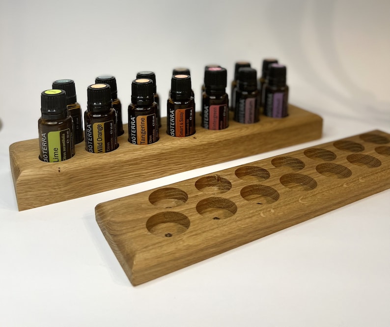 Stand for dōTERRA 15ml 14 pieces 2 rows, Essential Oil Storage Stand, Oak Tray, Essential Oil Gift, Wooden Tray for Doterra, Aroma Therapy image 1