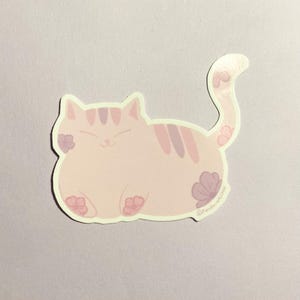 Sticker chat Sakura Chonky | Fleur de cerisier | Sticker en vinyle mignon | Sticker animal mignon | Autocollants imperméables
