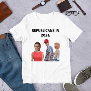 Republicans in 2024 Trump and DeSantis 2024 Distracted Boyfriend Meme Unisex t-shirt- Perfect Holiday Gift