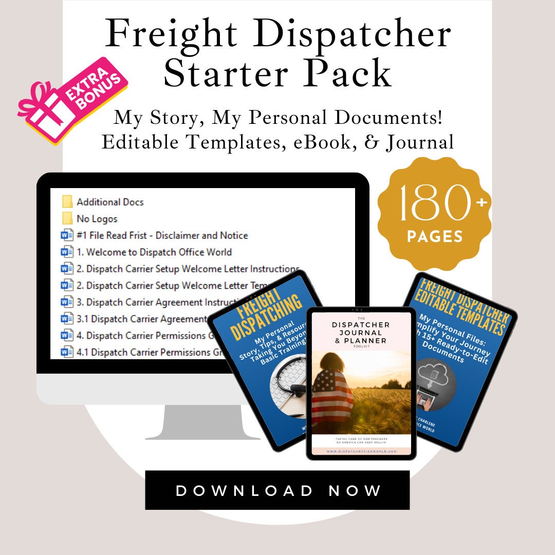 Freight Dispatcher Starter Ekit Editable Templates, Ebook, Printable Freight Dispatcher Starter Ekit Editable Templates, Ebook, Printable