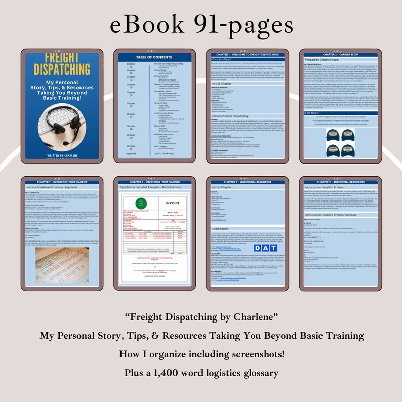 Freight Dispatcher Starter Ekit Editable Templates, Ebook, Printable Freight Dispatcher Starter Ekit Editable Templates, Ebook, Printable