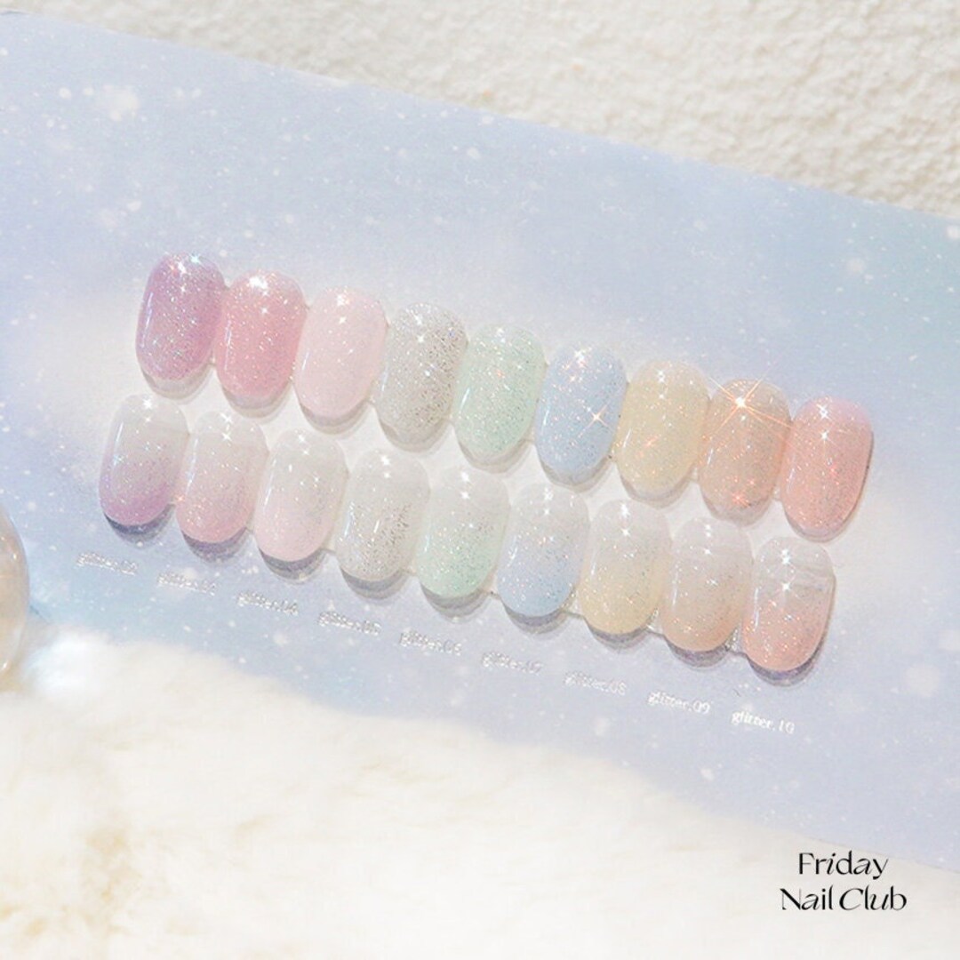 Pastel Glitter Nails Press on Nails Cute Nails Purple, Pink, White