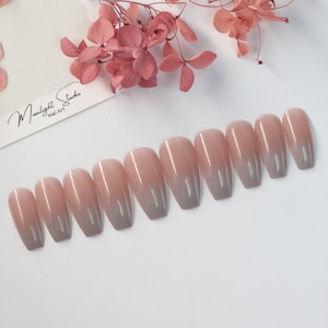 Simple Fades - 24Pcs Long Coffin/Ballerina Press on Nails/Festive Nails/Stick on Nails/False Nails/Glue on Nails- Gift For Her