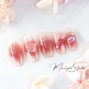 24Pcs Coffin/Ballerina Medium Press on Nails/Festive Nails/Stick on Nails/False Nails/Glue on Nails - Gift For Her