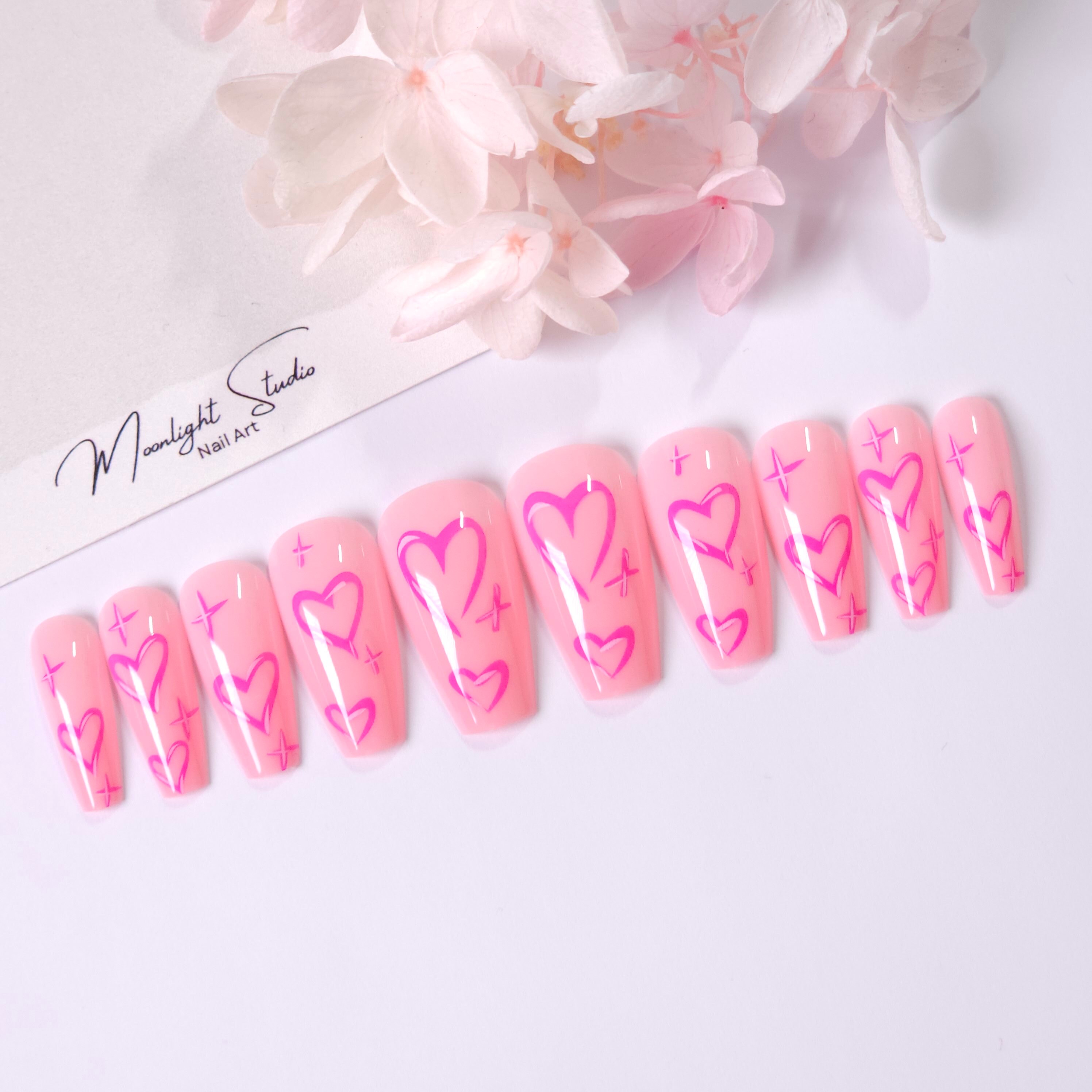 24Pcs Coffin/Ballerina Medium Press on Nails/Festive Nails/Stick on Nails/False Nails/Glue on Nails - Gift For Her