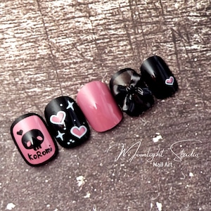 24 Pcs Quirky Funk Halloween Press on Nails/Festive Nails/Stick on Nails/False Nails/Glue on Nails/Full Cover/Orange - Gift For Her