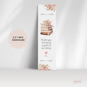 Bookmark for New Chapter Begins Story Book Baby Shower, Library Book Bridal Shower, Editable Bookmark, Thank you favor