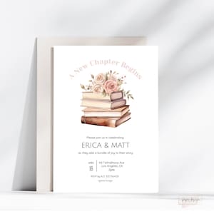 A New Chapter Begins Baby Shower Invitation Bundle, Bridal Shower, Story book Engagement or Baby Shower, Library Book Baby Shower