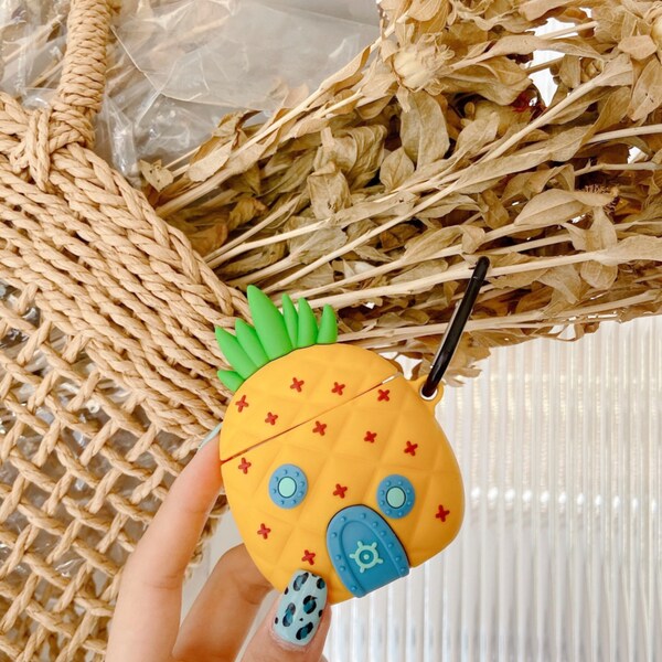 Cute Pineapple House 3D Airpod Case Silicone Protective Case Airpods Case For AirPods 1 2 & Airpods Pro Case Christmas Gifts