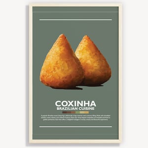 BRAZILIAN COXINHA POSTER | Minimalist food Wall Art Decor | Digital Prints Poster Art Illustration | Instant Download | Brazil