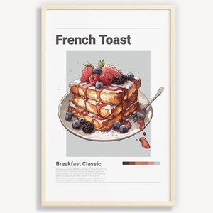 PLAKAT FRENCH TOAST | Plakat śniadaniowy | Minimalistyczna dekoracja ścienna | Plakat z wydrukami cyfrowymi | Ilustracja sztuki | Natychmiastowe pobranie