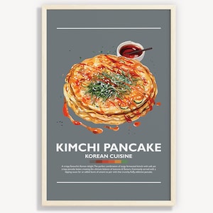 KIMCHI PFANNKUCHEN POSTER | Minimalistische koreanische Wand-Kunst-Dekor | Digitale Drucke Poster Kunst Illustration | Sofort Download