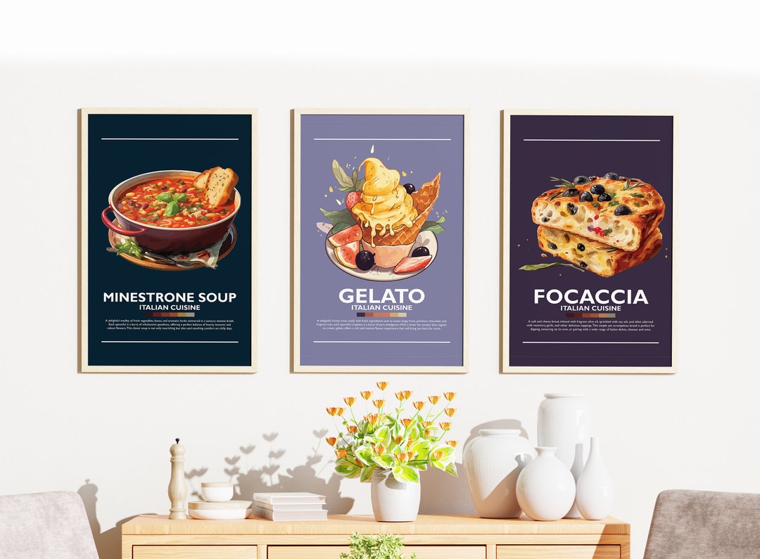 300 mediterranean kitchen posters bundle, retro café... Italian Food Poster Bundle, Minimalist Wall Art Decor, Digital Prints ...
