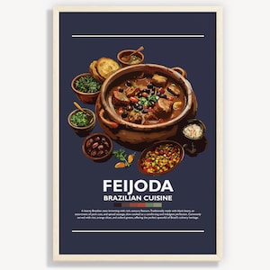 BRAZILIAN FEIJODA POSTER | Minimalist food Wall Art Decor | Digital Prints Poster Art Illustration | Instant Download | Brazil