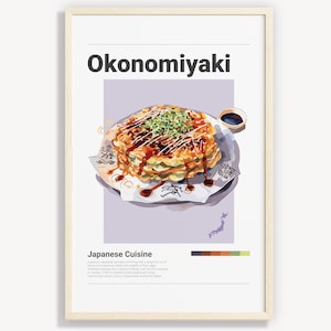 JAPANISCHES OKONOMIYAKI POSTER | Minimalistisches Wand-Kunst-Dekor | Digitale Drucke Poster Kunst Illustration | Sofort Download