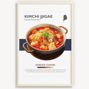 KIMCHI JJIGAE POSTER | Minimalistisches Wand-Kunst-Dekor | Digitale Drucke Poster Kunst Illustration | Sofortdownload | Kimchi-Eintopf
