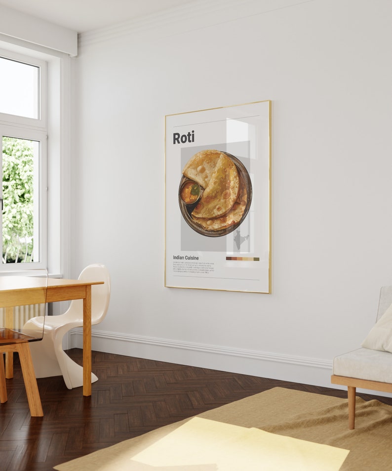 Poster Roti Design INDIAN ROTI POSTER Minimalist Wall Art Decor Digital Prints Poster Art ...