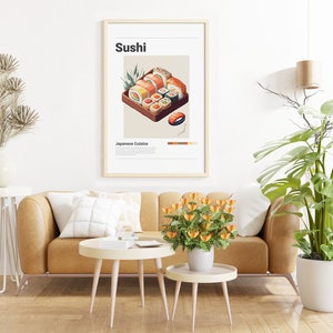 JAPANISCHES SUSHI POSTER | Minimalistisches Wand-Kunst-Dekor | Digitale Drucke Poster Kunst Illustration | Sofort Download