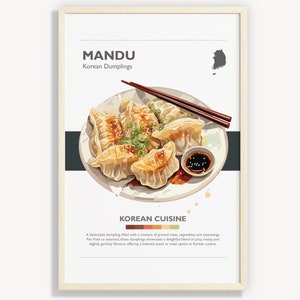 KOREANISCHES MANDU POSTER | Minimalistisches Wand-Kunst-Dekor | Digitale Drucke Poster Kunst Illustration | Sofortdownload | koreanischer Knödel